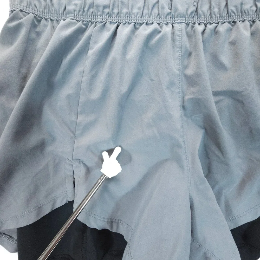 Nike 2 in 1 Running Shorts Womens Small Gray Streetwear Layered Athletic - Picture 6 of 8